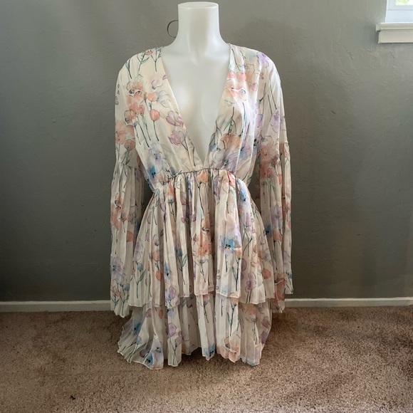 NWT - Pastel Floral Mini Dress - Picture 6 of 6